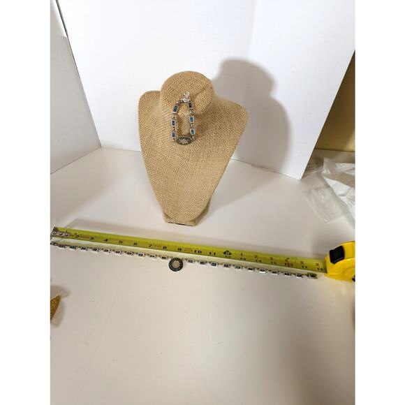 Vintage Taxco Mexico 925 Sterling Silver Necklace & Bracelet Set Sundial Design - Picture 7 of 16